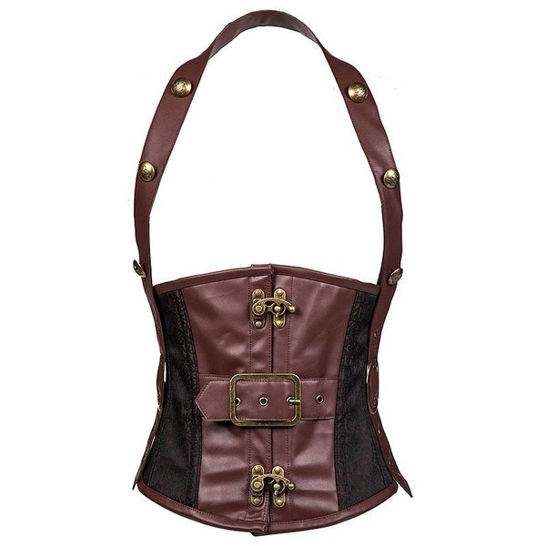 brown brocade and faux leather halter strap steel boned steampunk waistcoat waist trainer corsets slimming belt for men, Black;brown
brown brocade and faux leather halter strap steel boned steampunk waistcoat waist trainer corsets slimming belt for men, Black;brown
