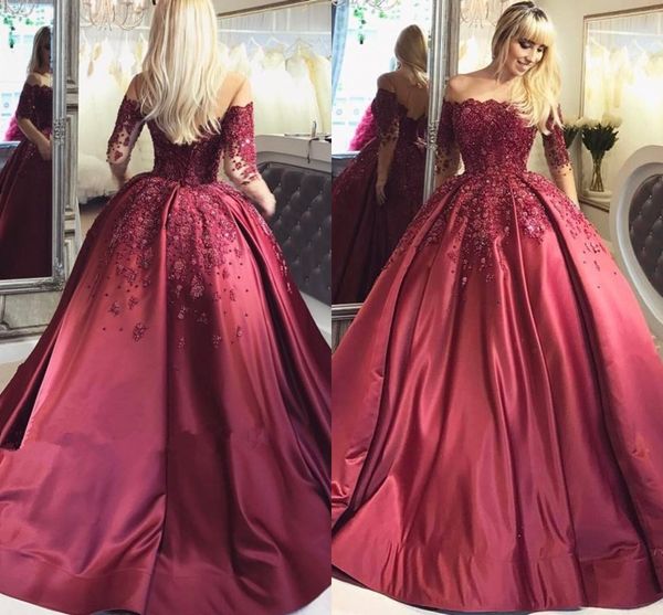 elegant sheer long sleeves satin quinceanera dresses tulle lace applique beaded ball gowns floor length prom party princess dresses, Blue;red
elegant sheer long sleeves satin quinceanera dresses tulle lace applique beaded ball gowns floor length prom party princess dresses, Blue;red