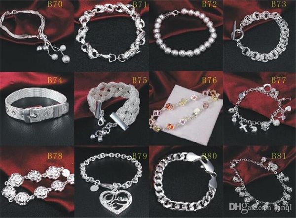 brand new 925 sterling silver bracelets jewelry mixed style 925 silver bracelet bangle jewelry women's wedding gift 20pcs/lot, Black
brand new 925 sterling silver bracelets jewelry mixed style 925 silver bracelet bangle jewelry women's wedding gift 20pcs/lot, Black