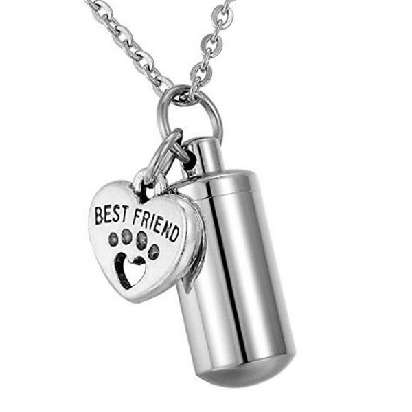 silver pendant pet dog paw heart charm & cylinder for ashes memorial urn necklace stainless steel cremation jewelry
silver pendant pet dog paw heart charm & cylinder for ashes memorial urn necklace stainless steel cremation jewelry