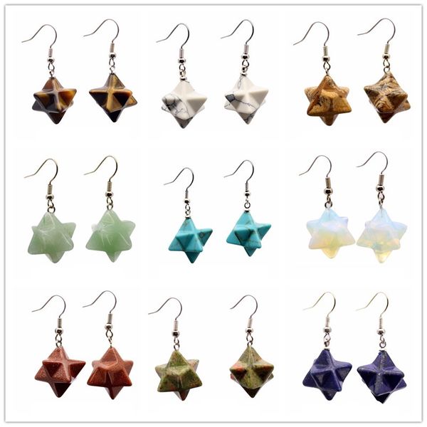 bohemian natural gem stone merkabah star drop earrings for girl opal pink crystal lazuli polyhedral reiki dangle earrings, Silver
bohemian natural gem stone merkabah star drop earrings for girl opal pink crystal lazuli polyhedral reiki dangle earrings, Silver