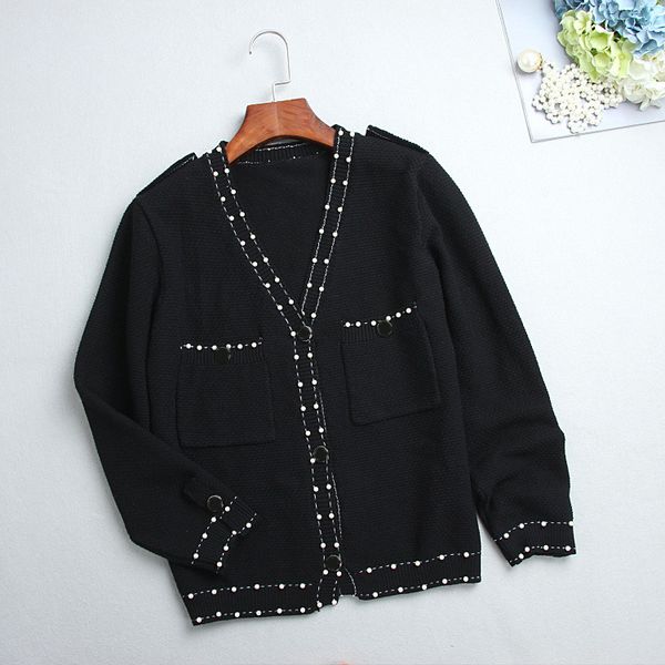 428 l 2023 summer sweaters women's cardigan black white beads sweater crew neck long sleeve brand same style women's dl, White;black
428 l 2023 summer sweaters women's cardigan black white beads sweater crew neck long sleeve brand same style women's dl, White;black