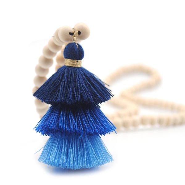 new fashion bohemian 3 layer cotton tassel necklaces for women natural wood bead chain long necklace mix colors yf, Silver
new fashion bohemian 3 layer cotton tassel necklaces for women natural wood bead chain long necklace mix colors yf, Silver