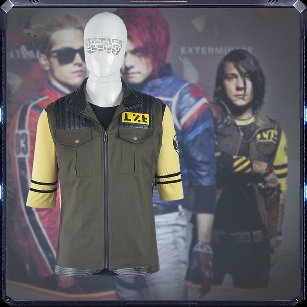 my chemical romance band frank iero cosplay costume men cool vest jacket t-shirt, Black;red
my chemical romance band frank iero cosplay costume men cool vest jacket t-shirt, Black;red