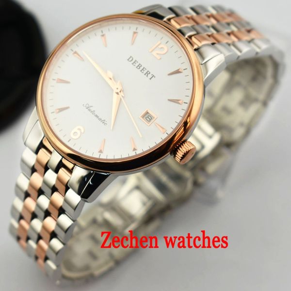 debert 40mm stainless steel bracelet rose gold hands sapphire white dial miyota automatic men watch, Slivery;brown
debert 40mm stainless steel bracelet rose gold hands sapphire white dial miyota automatic men watch, Slivery;brown