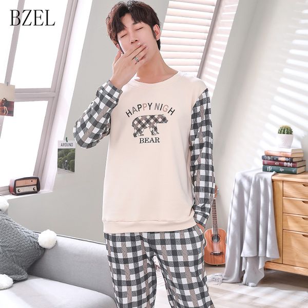 bzel brand mens cartoon sleepwear long sleeve cotton pyjamas o-neck casual home clothing nightwear +pants underwear 2pcs/set, Black;brown
bzel brand mens cartoon sleepwear long sleeve cotton pyjamas o-neck casual home clothing nightwear +pants underwear 2pcs/set, Black;brown