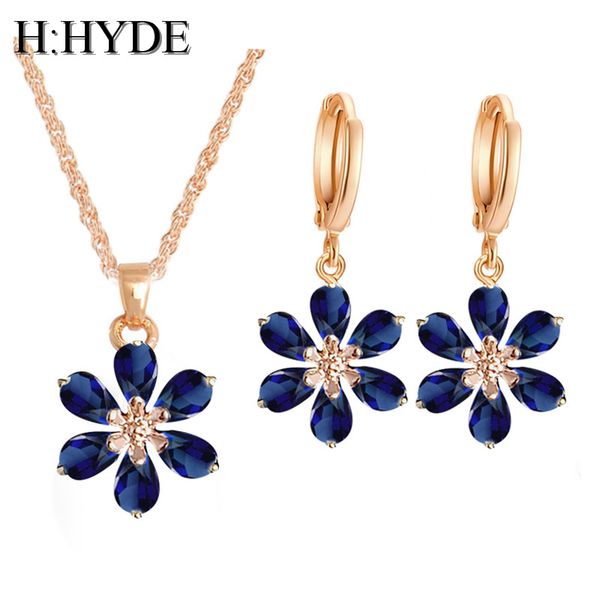 h:hyde fashion design jewelry gold color women's/girl's sweet flower cz chain necklace + earrings wedding jewelry sets gifts, Silver
h:hyde fashion design jewelry gold color women's/girl's sweet flower cz chain necklace + earrings wedding jewelry sets gifts, Silver