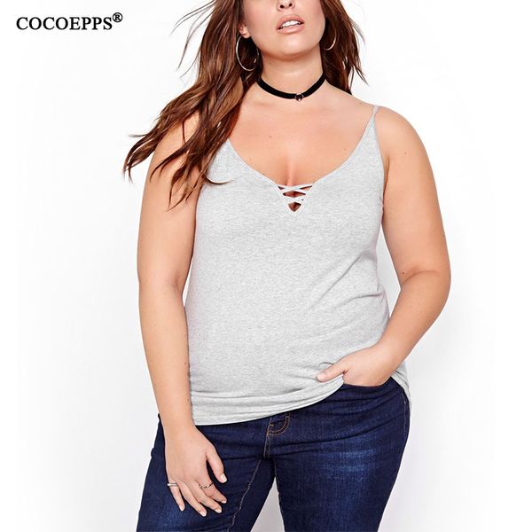 wholesale-cocoepps plus size criss cross v neck women tank 2017 new ladies casual lace up vest large size femme black blue white
wholesale-cocoepps plus size criss cross v neck women tank 2017 new ladies casual lace up vest large size femme black blue white