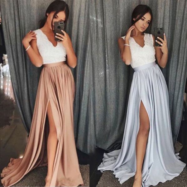 elegant dress deep v-neck high split prom long dress superior chiffon sleeveless a-lineillusion zipper evening dress, Black
elegant dress deep v-neck high split prom long dress superior chiffon sleeveless a-lineillusion zipper evening dress, Black