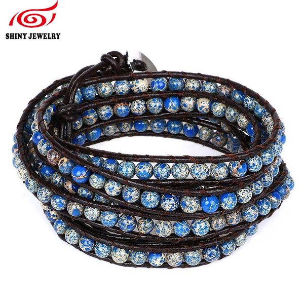 handmade multilayer wrap bracelet for women men mixed leather sea sediment jaspers turquoises natural stone bead strand bracelet, Golden;silver
handmade multilayer wrap bracelet for women men mixed leather sea sediment jaspers turquoises natural stone bead strand bracelet, Golden;silver