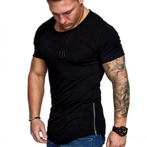 men's t-shirt summer short sleeve solid color hem zip t-shirt fashion large size men's 2018 new promotion t611, White;black
men's t-shirt summer short sleeve solid color hem zip t-shirt fashion large size men's 2018 new promotion t611, White;black