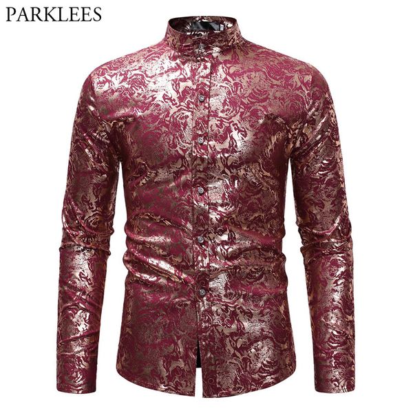 shiny copper golden floral shirt men harajuku hip hop mens dress shirts 2018 new hipster geek metallic long sleeve men's shirts, White;black
shiny copper golden floral shirt men harajuku hip hop mens dress shirts 2018 new hipster geek metallic long sleeve men's shirts, White;black