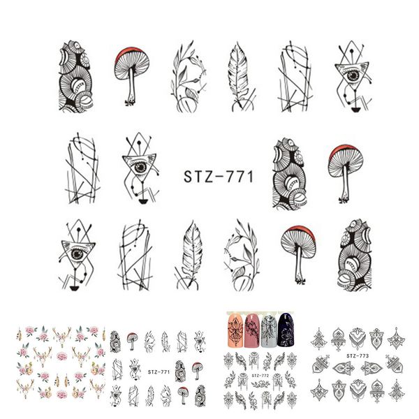 new arrival women girls flower nail sticker mushroom retro nails art decor decal diy nail manicure wrap accessories, Black
new arrival women girls flower nail sticker mushroom retro nails art decor decal diy nail manicure wrap accessories, Black