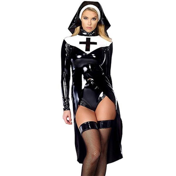 black m-xxl halloween nun costume for women fashion wetlook vinyl leather cosplay nun outfit
black m-xxl halloween nun costume for women fashion wetlook vinyl leather cosplay nun outfit