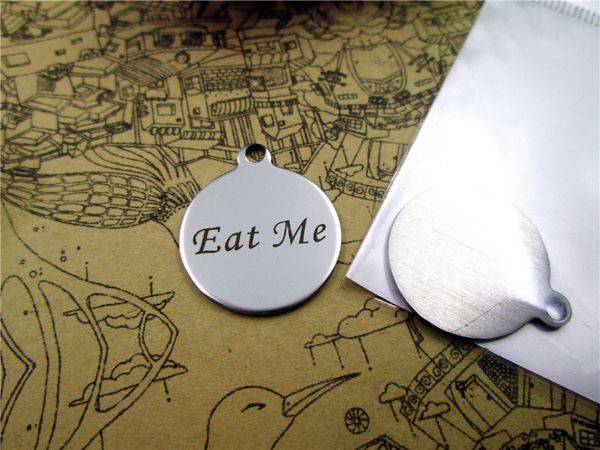 40pcs--" eat me "stainless steel charms more style for choosing diy charms pendants for necklace, Bronze;silver
40pcs--" eat me "stainless steel charms more style for choosing diy charms pendants for necklace, Bronze;silver