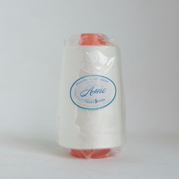 40s/2 tex 27 3000m per cone 20 centigrade cold water soluble sewing thread pva dissolve vanish thread, Black;white
40s/2 tex 27 3000m per cone 20 centigrade cold water soluble sewing thread pva dissolve vanish thread, Black;white