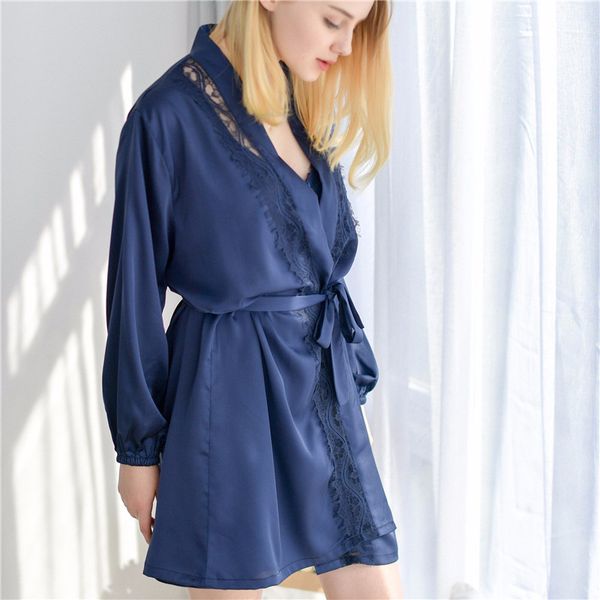 womens sets women's sleep & lounge two pieces robe & gown sets hollow out lace satin female mini nightdress bathrobe set, Black;red
womens sets women's sleep & lounge two pieces robe & gown sets hollow out lace satin female mini nightdress bathrobe set, Black;red