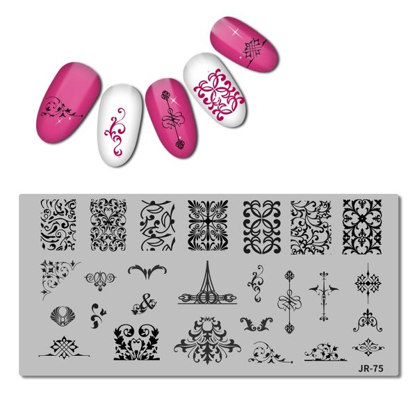 1pc nail stamping plate swirl flowers vine pattern nail template flame anchor stainless steel art stamp plate tools, White
1pc nail stamping plate swirl flowers vine pattern nail template flame anchor stainless steel art stamp plate tools, White