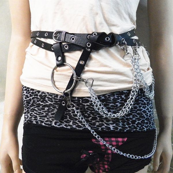 women punk hollow out pu leather harness belts big o ring metal waist belt women leisure jeans chain buckle ladies strap garter, Black;brown
women punk hollow out pu leather harness belts big o ring metal waist belt women leisure jeans chain buckle ladies strap garter, Black;brown