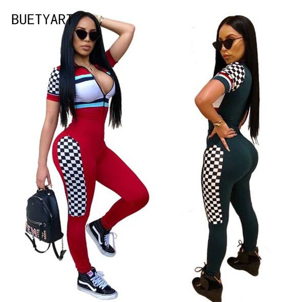 buetyart women bodycon jumpsuit summer romper streetwear zipper v neck checkerboad color block overalls, Black;white
buetyart women bodycon jumpsuit summer romper streetwear zipper v neck checkerboad color block overalls, Black;white