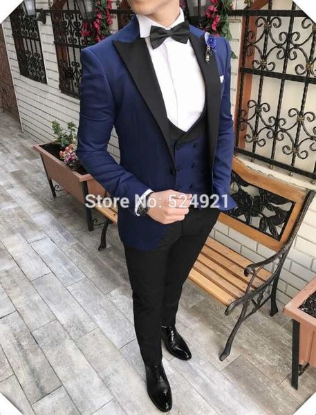groomsmen navy blue groom tuxedos peak black lapel men suits wedding man bridegroom (jacket + pants + vest + bow tie) l219, Black;gray
groomsmen navy blue groom tuxedos peak black lapel men suits wedding man bridegroom (jacket + pants + vest + bow tie) l219, Black;gray