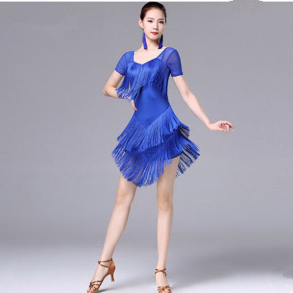 2018 new latin dance costumes senior short sleeve mesh cuffs fringe latin dance dress for women dresses plus, Black;red
2018 new latin dance costumes senior short sleeve mesh cuffs fringe latin dance dress for women dresses plus, Black;red