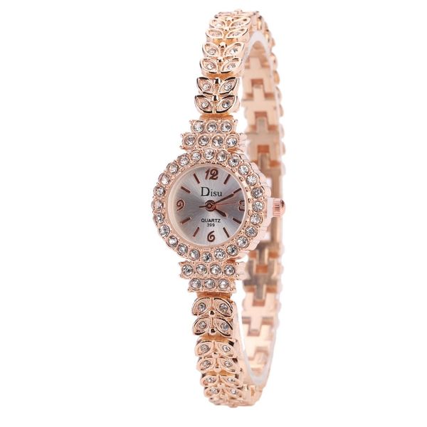 women's alloy set full diamond leaf female bracelet watch, Slivery;brown
women's alloy set full diamond leaf female bracelet watch, Slivery;brown