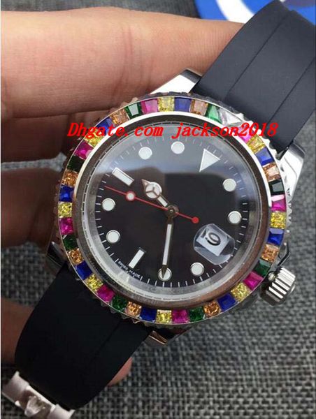 luxury watches 2018 rainbow diamond 116695sats new black dial rubber bracelet automatic fashion men's watch wristwatch, Slivery;brown
luxury watches 2018 rainbow diamond 116695sats new black dial rubber bracelet automatic fashion men's watch wristwatch, Slivery;brown