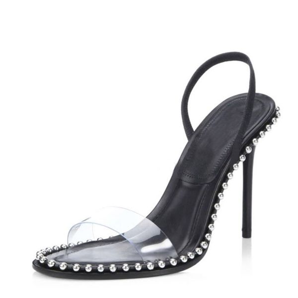 Clear pvc ummer andal women high heel back trap ilver metal beaded rivet decor dre hoe women zapato mujer
Clear pvc ummer andal women high heel back trap ilver metal beaded rivet decor dre hoe women zapato mujer