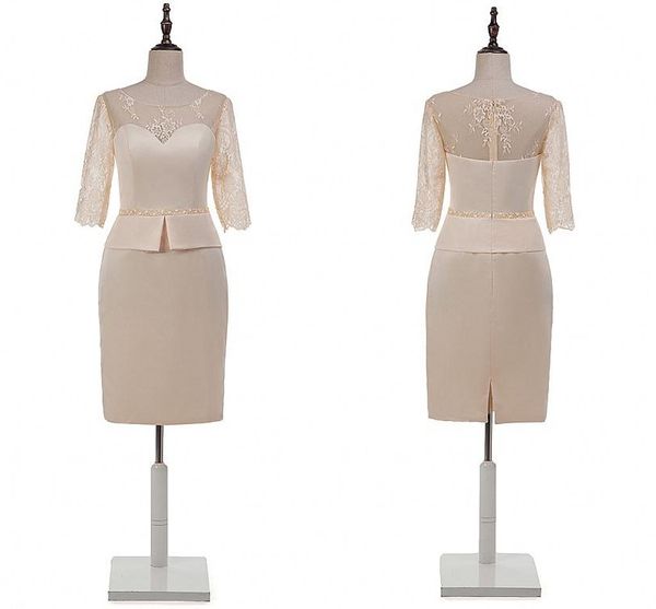 champagne short mother of the bride groom dresses with long sleeves lace sheath satin beaded real p prom party dress gowns, Black;red
champagne short mother of the bride groom dresses with long sleeves lace sheath satin beaded real p prom party dress gowns, Black;red