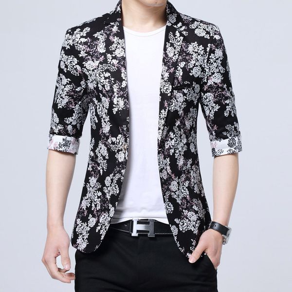 2018 new summer thin section seven-point sleeves korean version of the small suit men's fashion slim half yard color casual suit, White;black
2018 new summer thin section seven-point sleeves korean version of the small suit men's fashion slim half yard color casual suit, White;black