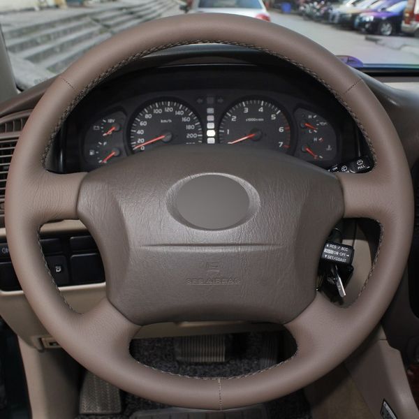 dark brown genuine leather hand-stitched car steering wheel cover for old toyota land cruiser prado 120
dark brown genuine leather hand-stitched car steering wheel cover for old toyota land cruiser prado 120
