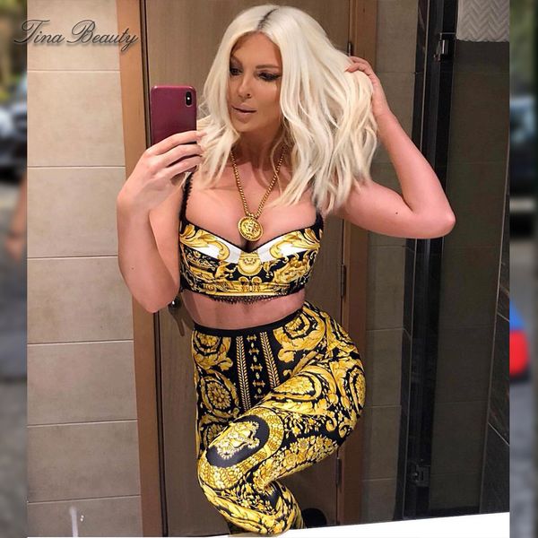 tina beauty jelena karleusa two piece set print spaghetti strap short bustier cami & long pants suit set womens golden black, Gray
tina beauty jelena karleusa two piece set print spaghetti strap short bustier cami & long pants suit set womens golden black, Gray
