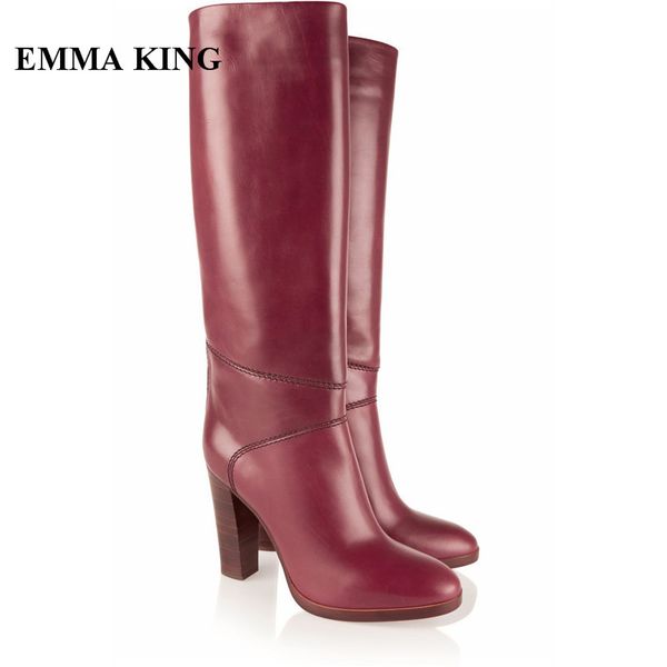 emma king new wine red chunky heels comfortable winter boots women female round toe sewing lady casual dress knee high boots, Black
emma king new wine red chunky heels comfortable winter boots women female round toe sewing lady casual dress knee high boots, Black