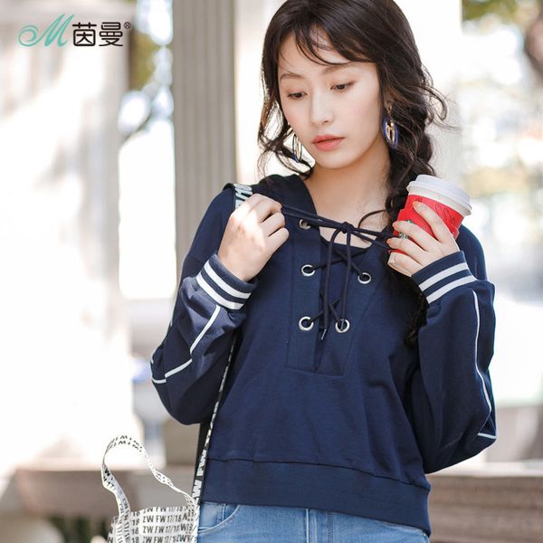inman 2018 new products women spring hooded v-neck short section pullover hoodies womens, Black
inman 2018 new products women spring hooded v-neck short section pullover hoodies womens, Black