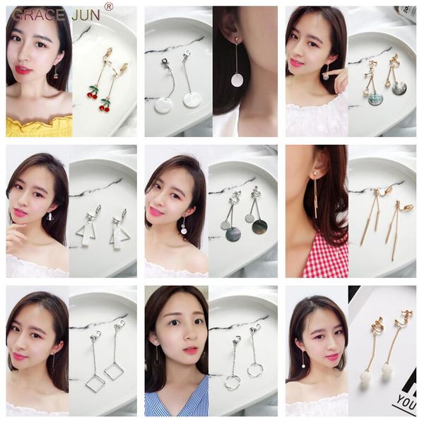 grace jun new fashion geometric circle triangle square star bowknot clip on earrings without pierced for women charm ear clip, Silver
grace jun new fashion geometric circle triangle square star bowknot clip on earrings without pierced for women charm ear clip, Silver
