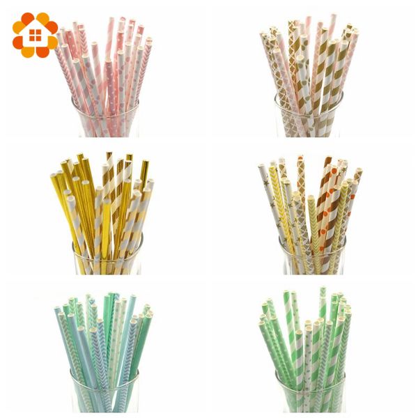 

25pcs/lot multicolor design paper straws for birthday wedding baby shower decoration party supplies creative drinking straws