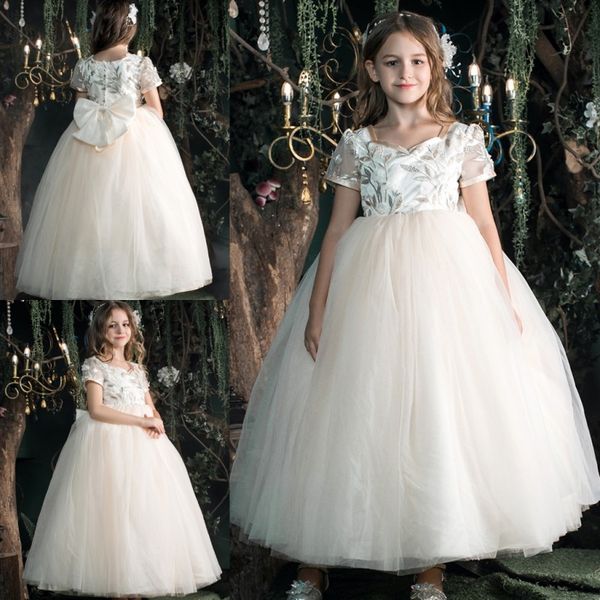 little bride flower girl dresses v neck lace appliques short sleeve bow back girls pageant dress custom made ankle length kids formal wear, White;blue
little bride flower girl dresses v neck lace appliques short sleeve bow back girls pageant dress custom made ankle length kids formal wear, White;blue