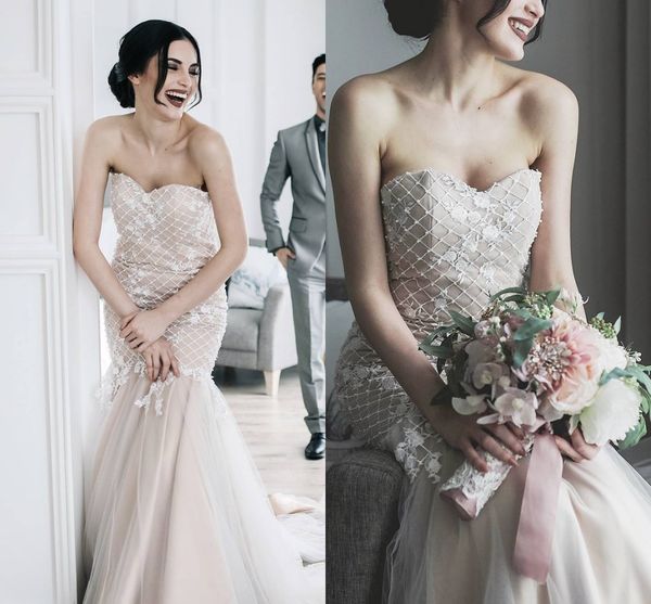 new arrival mermaid wedding dresses sweetheart appliqued lace tulle sweep train bridal gowns wedding dress vestidos de novia, White
new arrival mermaid wedding dresses sweetheart appliqued lace tulle sweep train bridal gowns wedding dress vestidos de novia, White