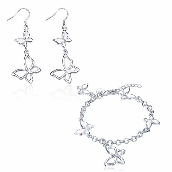 luxury butterfly crystal jewelry sets wedding prom earrings bracelets sets bridal engagement jewelry joyas de plata, Silver
luxury butterfly crystal jewelry sets wedding prom earrings bracelets sets bridal engagement jewelry joyas de plata, Silver