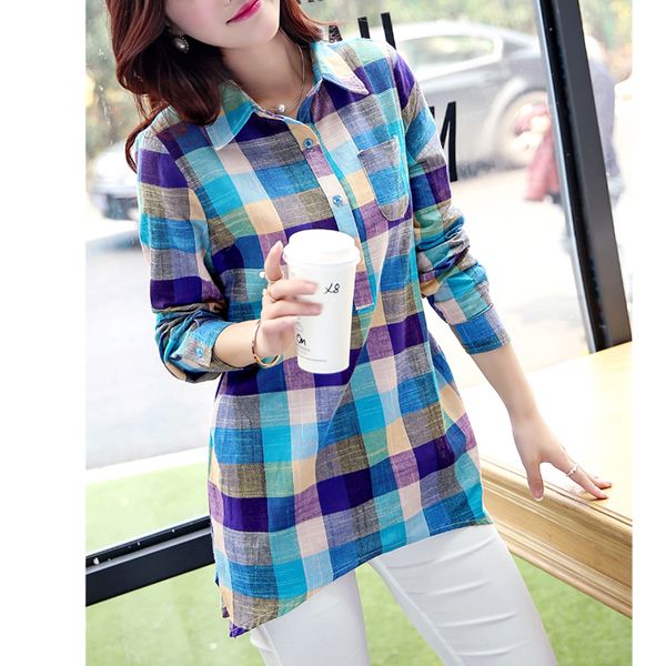 2018 fashion plaid shirt женские топы карманы женские блузки с длинным рукавом с длинным рукавом плюс размер голубые повседневные рубашки дл, White
2018 fashion plaid shirt женские топы карманы женские блузки с длинным рукавом с длинным рукавом плюс размер голубые повседневные рубашки дл, White