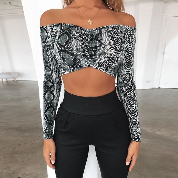 2018 new arrival autumn winter t shirt women plus size casual long sleeve short snake print tshirt slim slash neck clothing, White
2018 new arrival autumn winter t shirt women plus size casual long sleeve short snake print tshirt slim slash neck clothing, White