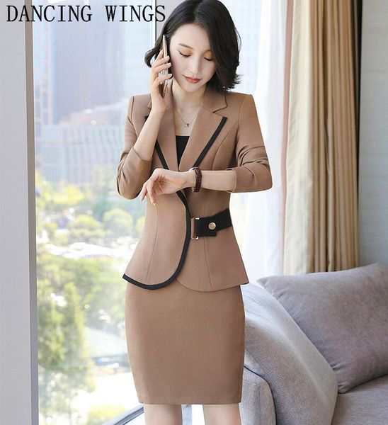 autumn fashion slim full sleeve blazer coat and formal skirt suit two pieces women clothing sets, White;black
autumn fashion slim full sleeve blazer coat and formal skirt suit two pieces women clothing sets, White;black
