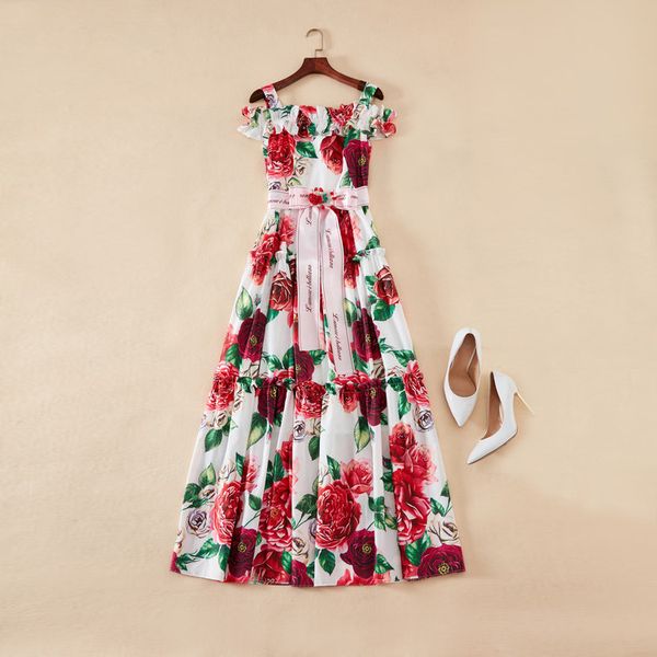 european and american women's wear the new summer the peony print nail drill waist condole belt dress, Black;gray
european and american women's wear the new summer the peony print nail drill waist condole belt dress, Black;gray