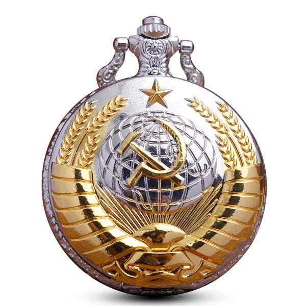 russia soviet sickle hammer pocket watch chains golden bronze quartz pocket watches necklace pendent clock for men women gifts, Slivery;golden
russia soviet sickle hammer pocket watch chains golden bronze quartz pocket watches necklace pendent clock for men women gifts, Slivery;golden