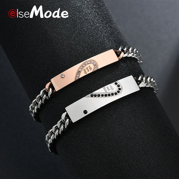 elsemode romantic cz love heart couple bracelets for feminino men stainless steel charms bracelet wedding bridal jewelry, Black
elsemode romantic cz love heart couple bracelets for feminino men stainless steel charms bracelet wedding bridal jewelry, Black