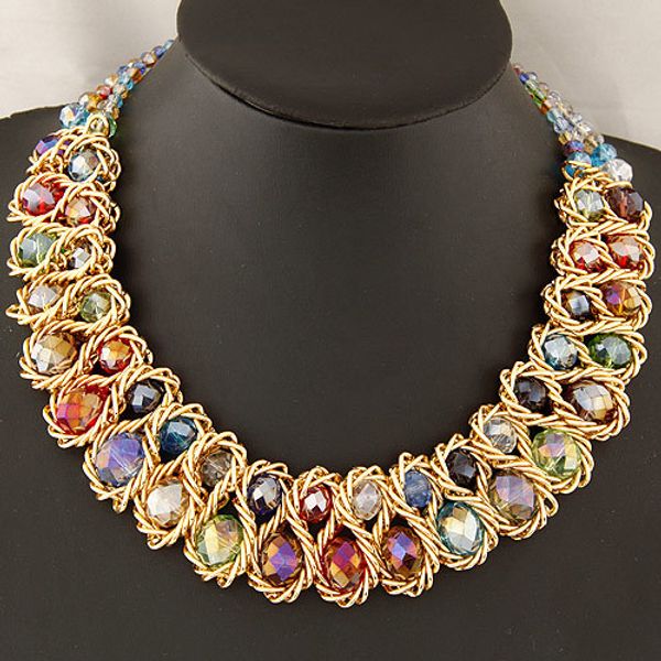 fashion necklace for women 2016 vintage collar chain big double crystal bead choker necklaces & pendants statement necklace, Golden;silver
fashion necklace for women 2016 vintage collar chain big double crystal bead choker necklaces & pendants statement necklace, Golden;silver