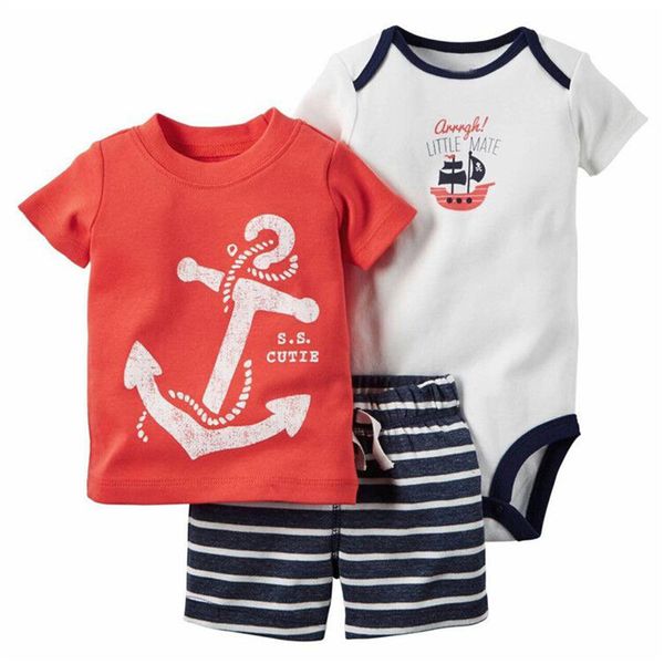 2018 summer baby boy sets cotton children cartoon carter style baby t-shirt +bodysuit +short pant 3pcs cute kids boy clothing, White
2018 summer baby boy sets cotton children cartoon carter style baby t-shirt +bodysuit +short pant 3pcs cute kids boy clothing, White