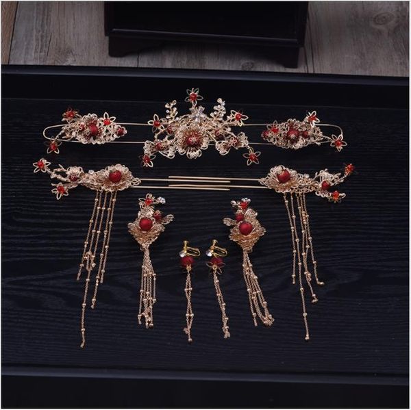 2018 new handmade bridal headwear, red crystal, antique wedding accessories, women's flower head accessories set, Slivery;golden
2018 new handmade bridal headwear, red crystal, antique wedding accessories, women's flower head accessories set, Slivery;golden