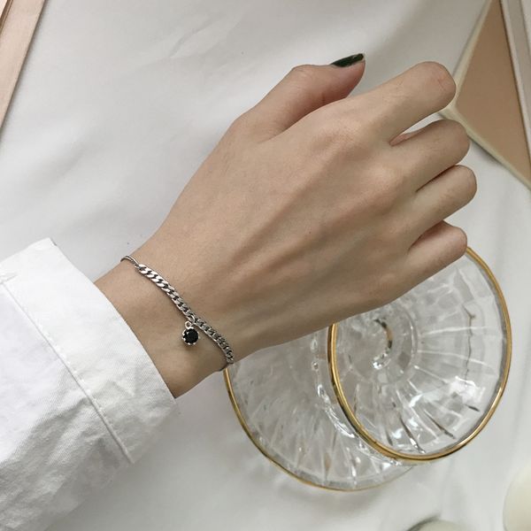 925 sterling silver zircon vintage bracelets silver rude chain black zircon charms bracelets for women girl 925 jewelry, Golden;silver
925 sterling silver zircon vintage bracelets silver rude chain black zircon charms bracelets for women girl 925 jewelry, Golden;silver